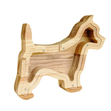 Įkelti vaizdą į galerijos rodinį, Medinė taupyklė šuo (graviravimas)