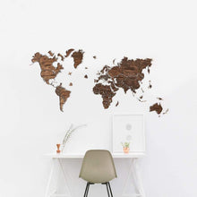 Įkelti vaizdą į galerijos rodinį, Medinis sieninis pasaulio žemėlapis ( DISP012N )