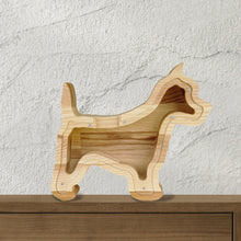 Įkelti vaizdą į galerijos rodinį, Medinė taupyklė šuo (graviravimas)