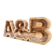 Įkelti vaizdą į galerijos rodinį, Medinė dviguba poros taupyklė (A-Ž, graviravimas)