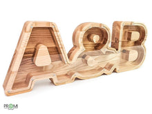 Įkelti vaizdą į galerijos rodinį, Medinė dviguba poros taupyklė (A-Ž, graviravimas)