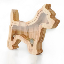 Įkelti vaizdą į galerijos rodinį, Medinė taupyklė šuo (graviravimas)