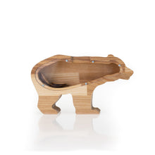 Įkelti vaizdą į galerijos rodinį, Medinė taupyklė meška (graviravimas)