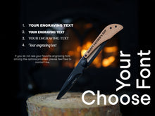 Įkelti vaizdą į galerijos rodinį, Medinis Kišeninis Peiliukas (Graviravimas)