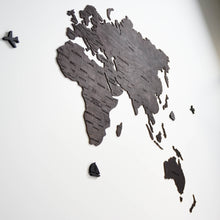 Įkelti vaizdą į galerijos rodinį, Medinis sieninis pasaulio žemėlapis juodas ( DISP012C )