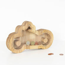 Įkelti vaizdą į galerijos rodinį, Medinė taupyklė motociklas (graviravimas)