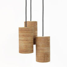 Įkelti vaizdą į galerijos rodinį, Pakabinamas Šviestuvas - 3 Medinių Pakabinamų Šviestuvų Rinkinys