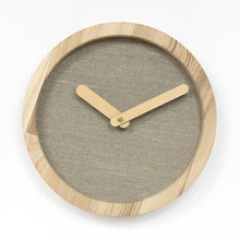 Įkelti vaizdą į galerijos rodinį, Laikrodis - Medinis Apvalus Laikrodis (Pilka Dirbtinė Oda)