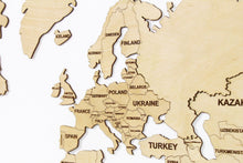 Įkelti vaizdą į galerijos rodinį, Medinis sieninis pasaulio žemėlapis natūralus ( DISP012D )