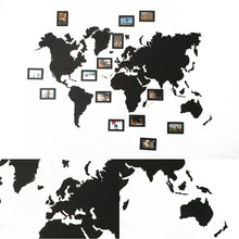 Įkelti vaizdą į galerijos rodinį, Medinis sieninis pasaulio žemėlapis juodas ( DISP012C )