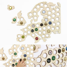 Įkelti vaizdą į galerijos rodinį, Medinis sieninis butelio kamštelių Europos žemėlapis ( DISP065)