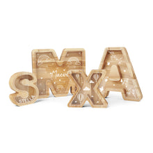 Įkelti vaizdą į galerijos rodinį, Vardinė Medinė Taupyklė Vaikams, Raidės Formos Pinigų Dėžutė su Vardu
