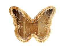 Įkelti vaizdą į galerijos rodinį, Medinė taupyklė drugelis (ruda, graviravimas)
