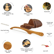 Įkelti vaizdą į galerijos rodinį, Rankų Darbo Duonos Peilis su Dantyta Geležte, Praktiška Dovana Kasdieniam Naudojimui
