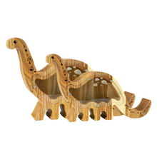 Įkelti vaizdą į galerijos rodinį, Medinė taupyklė dinozauras (didelė, graviravimas)
