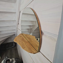 Įkelti vaizdo įrašą ir jį paleisti galerijos rodinyje, Apvalus Veidrodis su Lentyna, Stilinga Namų Dekoracija ir Puiki Dovana
