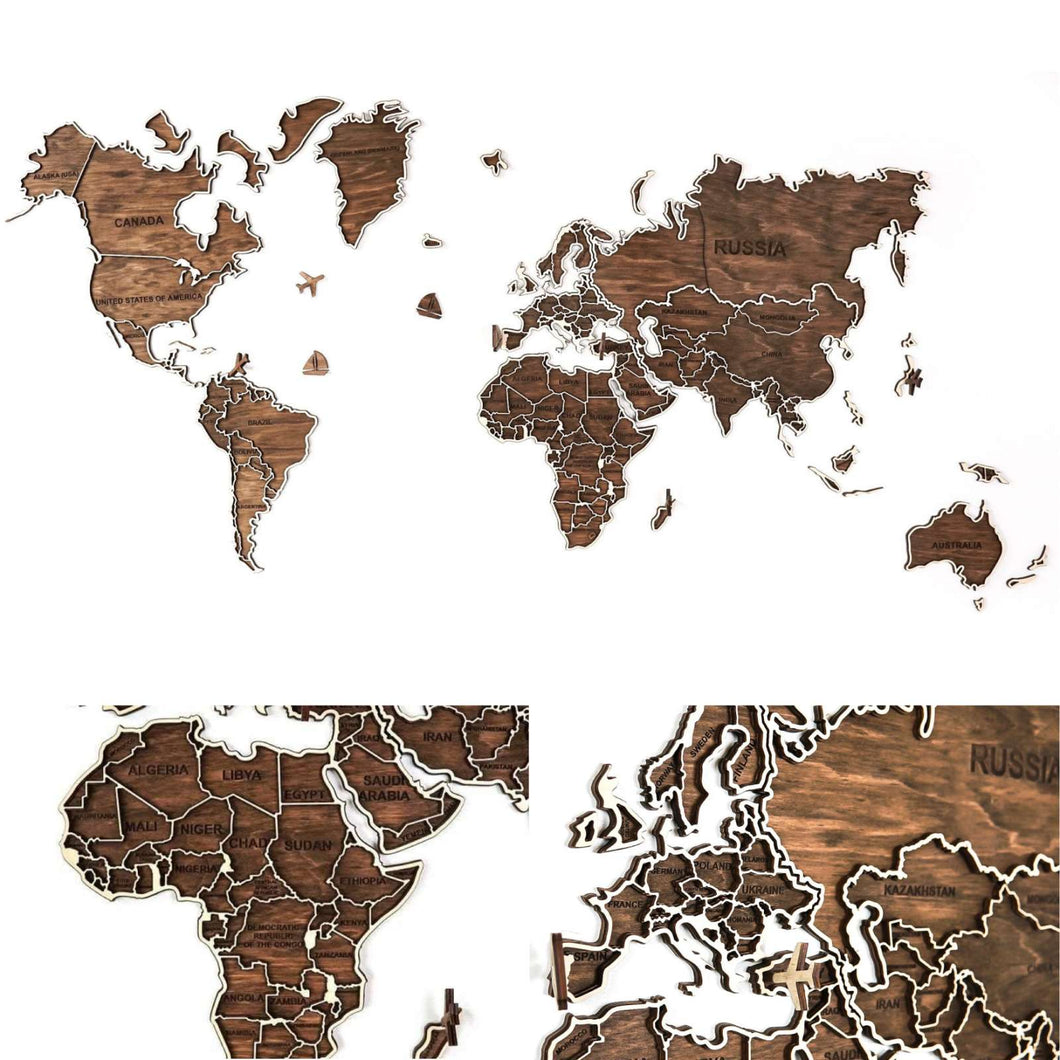Medinis sieninis pasaulio žemėlapis ( DISP012N )