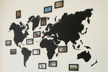 Įkelti vaizdą į galerijos rodinį, Medinis sieninis pasaulio žemėlapis juodas ( DISP012C )
