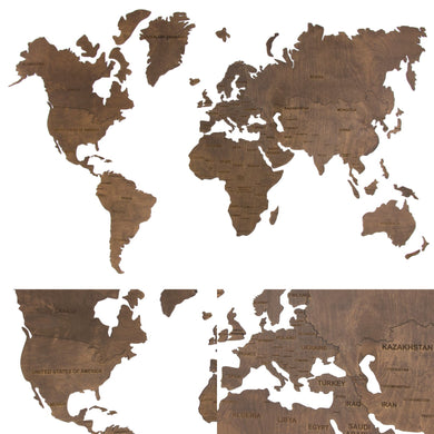 Medinis sieninis pasaulio žemėlapis rudas ( DISP012A )