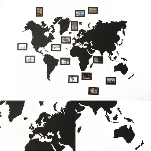 Medinis sieninis pasaulio žemėlapis juodas ( DISP012C )