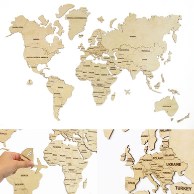 Medinis sieninis pasaulio žemėlapis natūralus ( DISP012D )