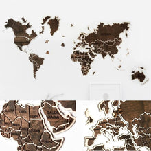 Įkelti vaizdą į galerijos rodinį, Medinis sieninis pasaulio žemėlapis ( DISP012M )
